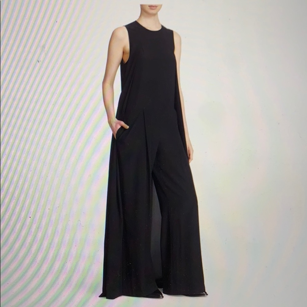 Wide Leg Stretch Silk Jumpsuit DKNY